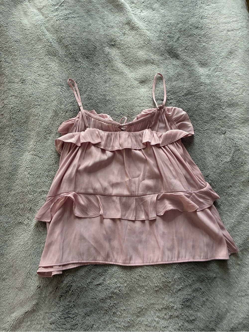 Universal Thread Blush Ruffle Tie-Front Cami - Picture 2 of 3